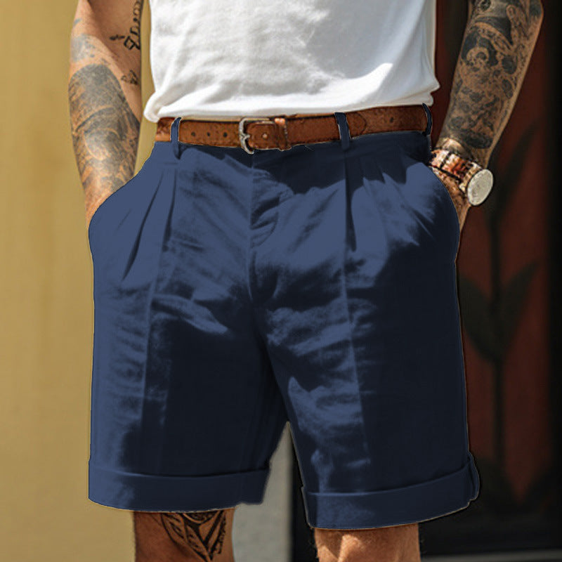 Trevor – Men's Pleated Straight-Leg Shorts