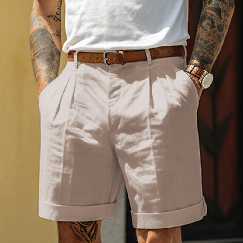 Trevor – Men's Pleated Straight-Leg Shorts