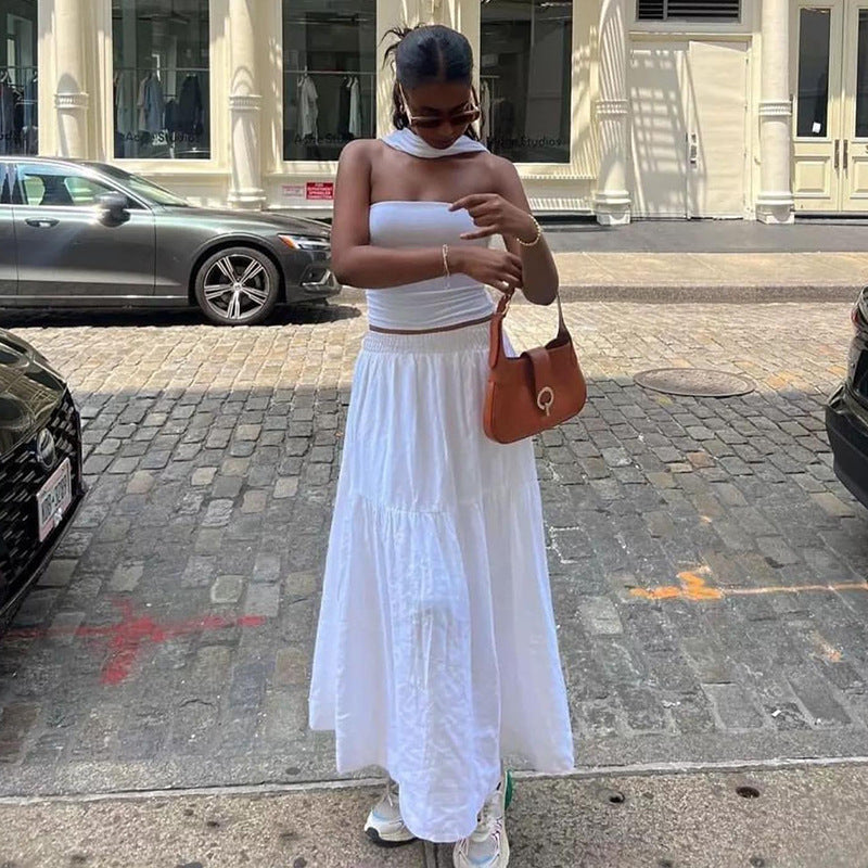 Ruth – Elegant Strapless Top with Asymmetrical Cut