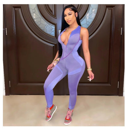 Harriet – Fitted Yoga Jumpsuit with Smocking and Straps