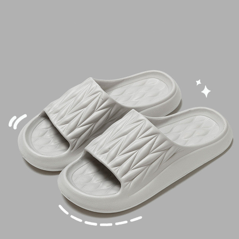 Ruby – Non-Slip Summer House Slippers with Leaf Texture