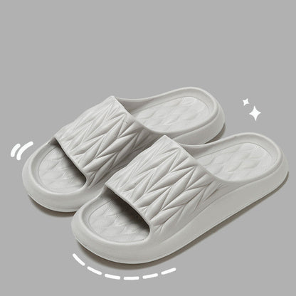 Ruby – Non-Slip Summer House Slippers with Leaf Texture