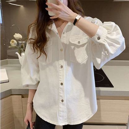 Clara – Fashionable Women's Blouse with Pockets and Long Sleeves