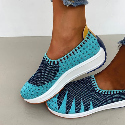 Denise – Breathable Flyknit Wedge Sneakers