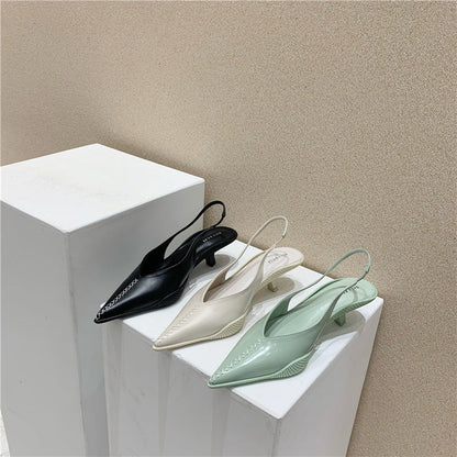 Rebecca – Mid-Heel Women's Baotou Sandals with Pointed Toe