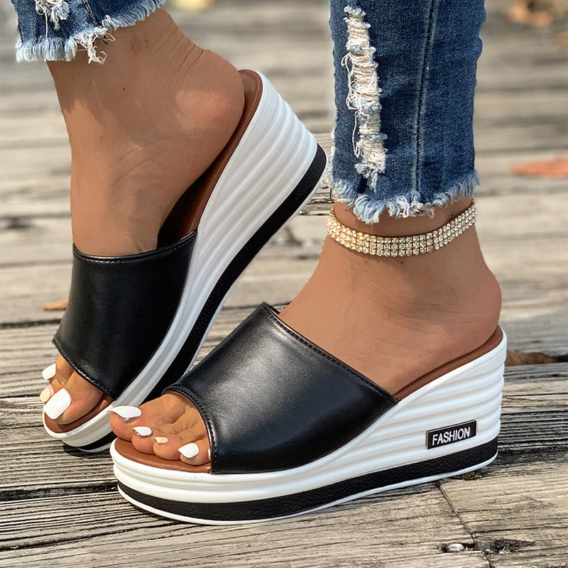 Rose – Summer Wedge Sandals with Peep-Toe Design