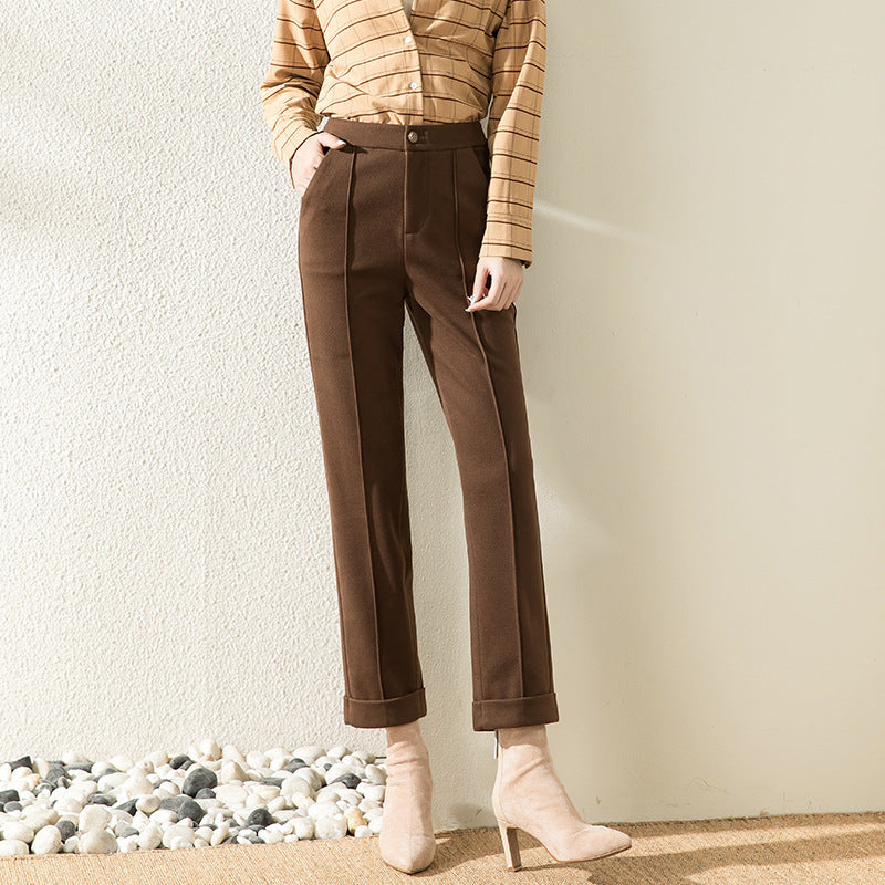 Leah – High-Waisted Straight Casual Pants for Fall and Winter