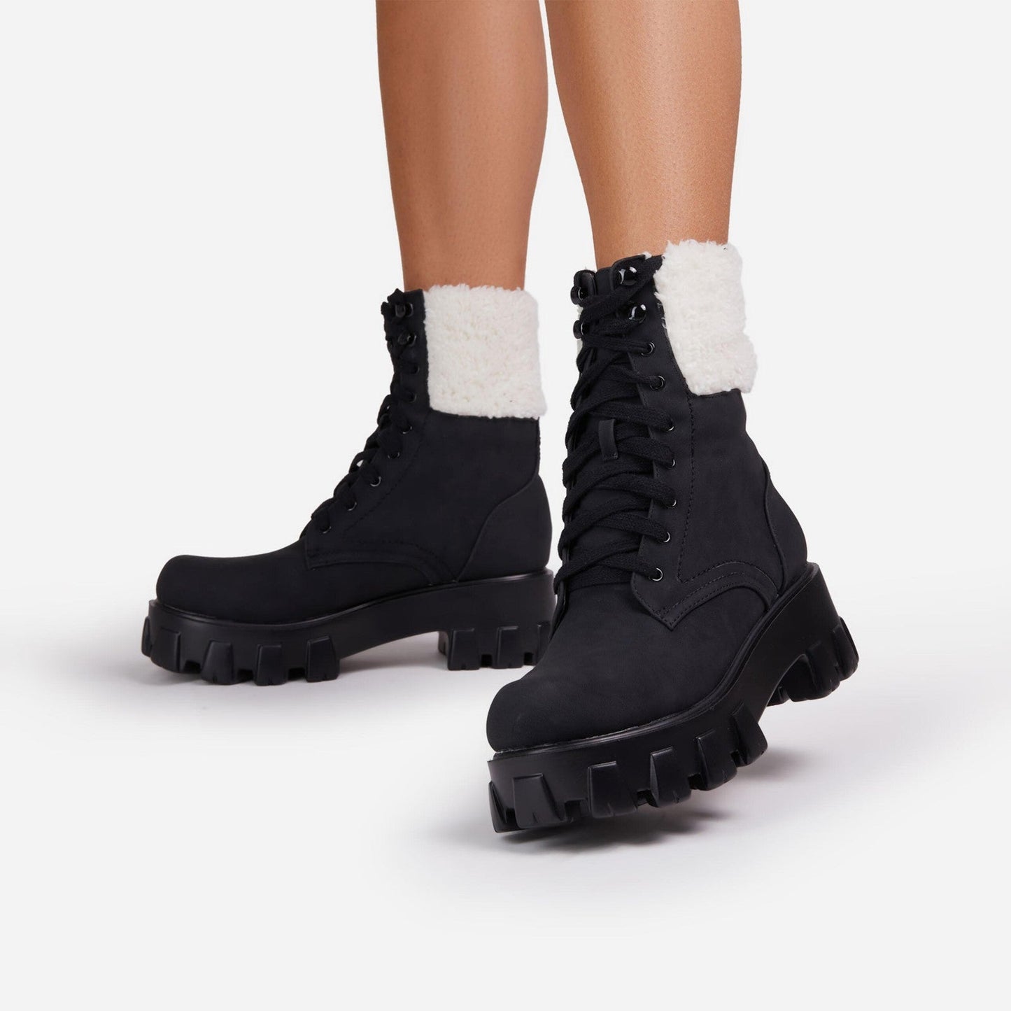 Lauren – Lace-Up Vegan Leather Boots for Women