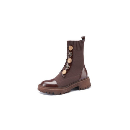 Sarah – Chunky Sole Martin Boots for Women in Brown