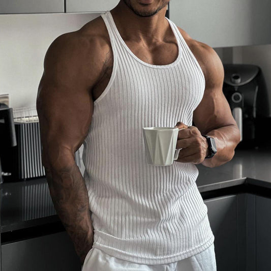 Jay – Sleeveless Sports and Casual Shirt with Vertical Stripes