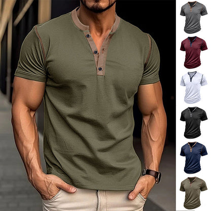 Alan – Short Sleeve V-Neck Polo for Men
