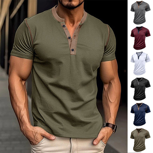 Alan – Short Sleeve V-Neck Polo for Men