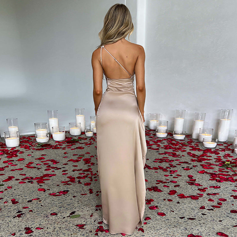 Lucy – Elegant One-Shoulder Backless Slit Dress