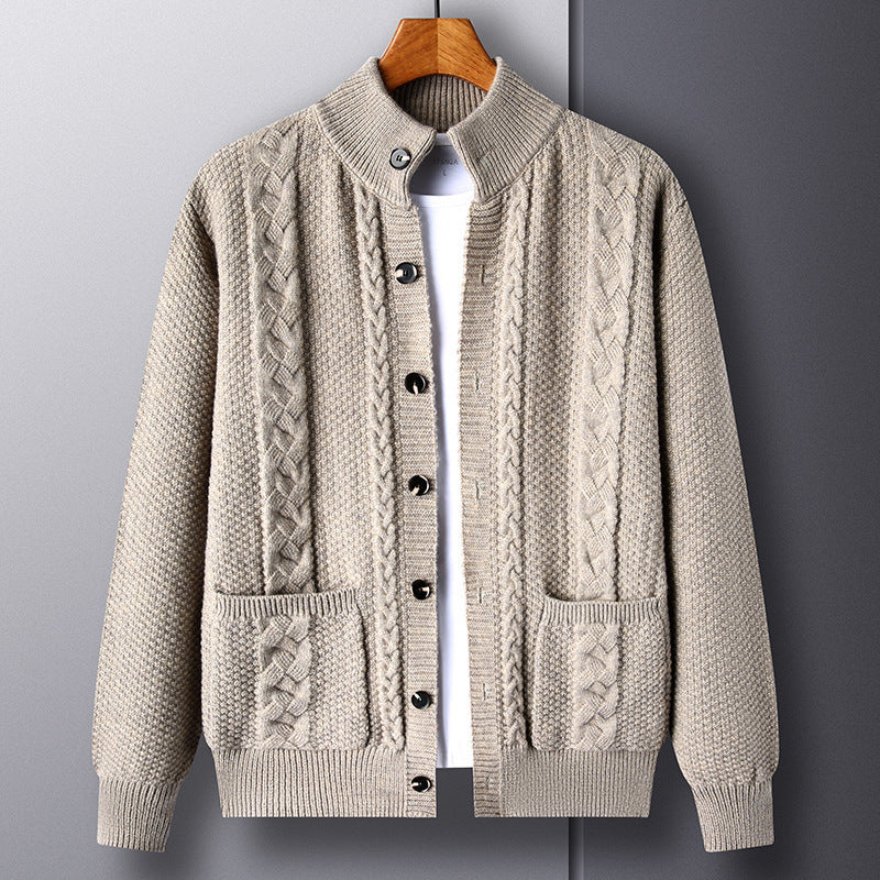 Geoffrey – Stylish Jacquard Cardigan with Pockets