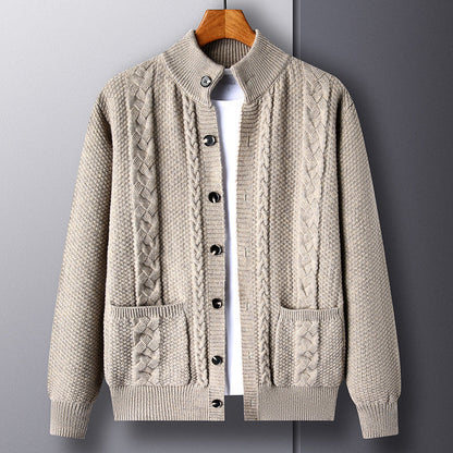 Geoffrey – Stylish Jacquard Cardigan with Pockets