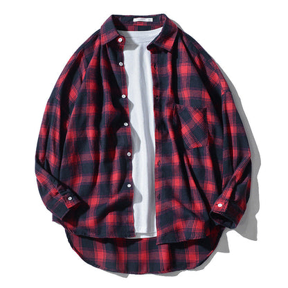 Edward – Casual Long-Sleeve Shirt in Japanese Style with Plaid Pattern