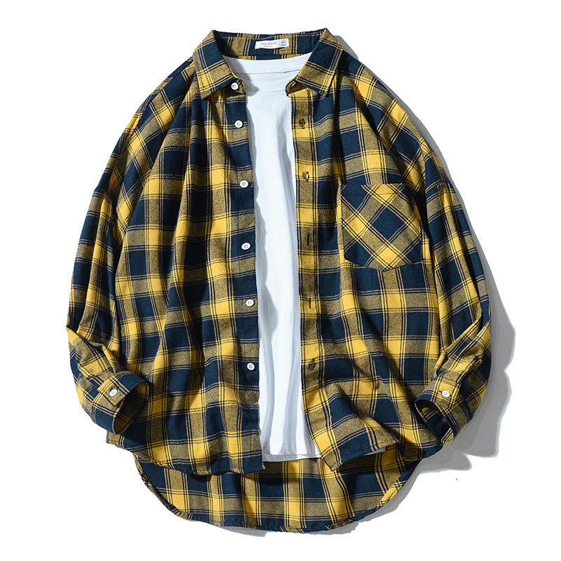Edward – Casual Long-Sleeve Shirt in Japanese Style with Plaid Pattern