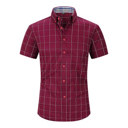 Keith – Men's Checkered Short Sleeve Shirt with Anti-Wrinkle Features
