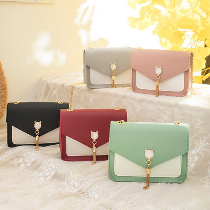 Emily – Small Crossbody Bag with Cute Cat Tassel and Chain
