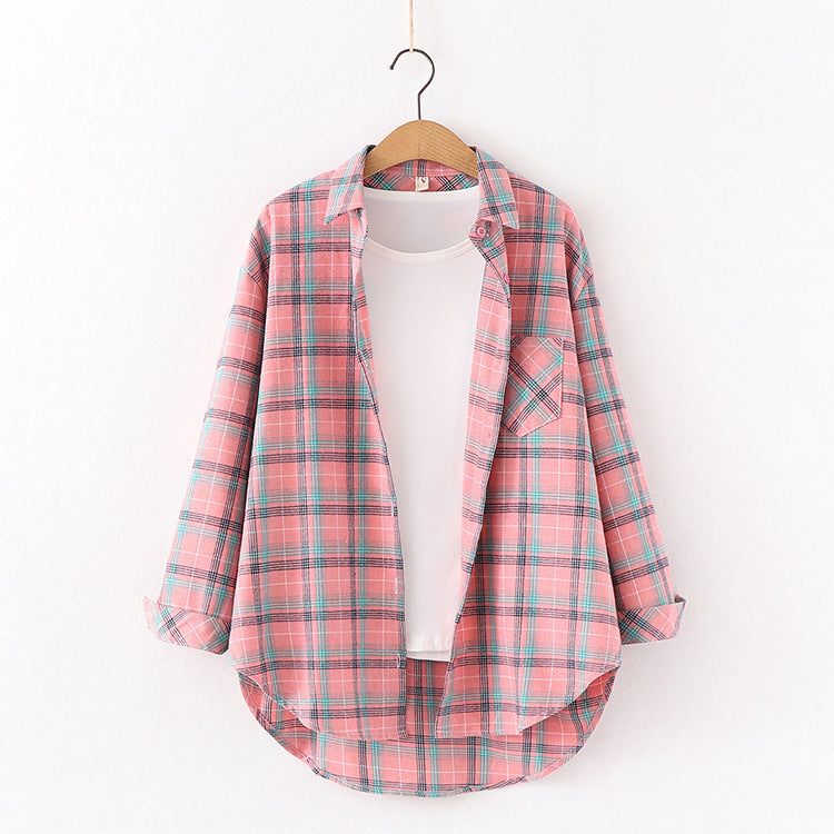 Hayley – Checkered Women's Blouse with Relaxed Fit