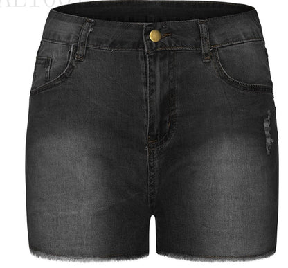 Leah – Slim Washed Denim Shorts for Women