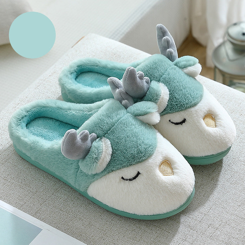Kelly – Cozy Winter Moose Plush Slippers