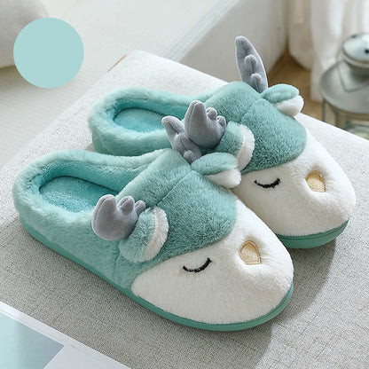 Kelly – Cozy Winter Moose Plush Slippers
