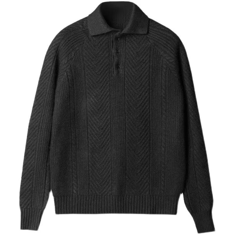 Norman – Men's Winter Knit Sweater with Lapel