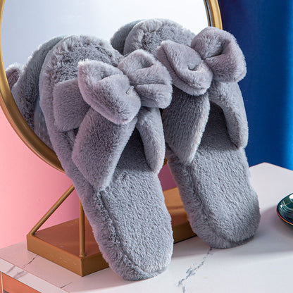 Zoe – Cozy Cotton Slippers with Bow