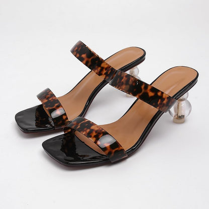 Claire – High Heels with Leopard Print and Lug Sole