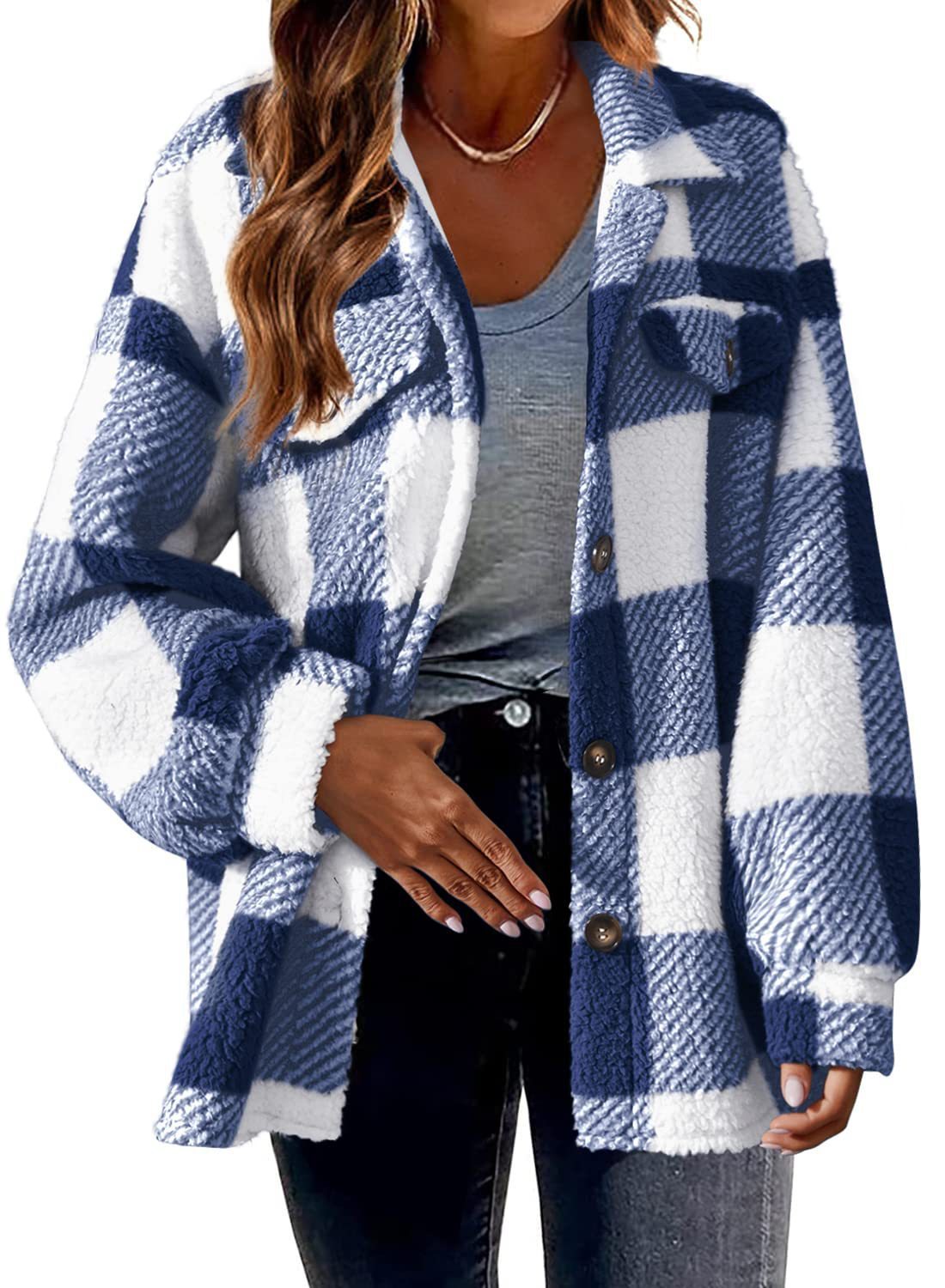 Amy – Plaid Wool Jacket with Pockets
