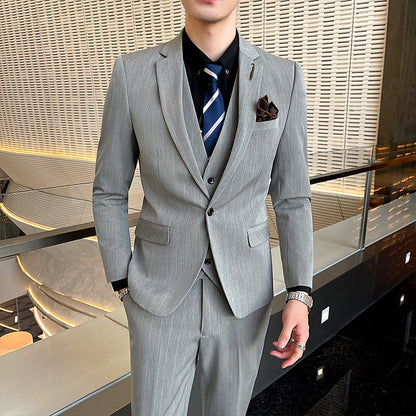 Austin – Striped Three-Piece Men's Suit