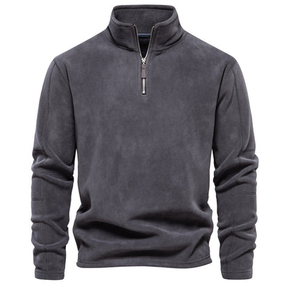 Larry – Fleece Zip Sweatshirt with High Collar
