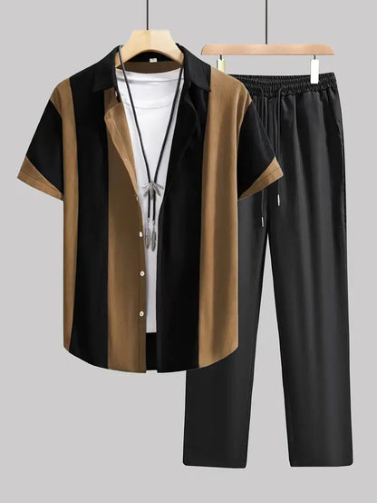 Catherine – Casual Stylish Striped Short Sleeve Jumpsuit