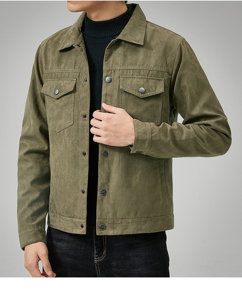 Jeffrey – British Men's Jacket in Brushed Premium Vegan Suede