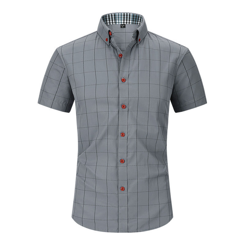 Keith – Men's Checkered Short Sleeve Shirt with Anti-Wrinkle Features