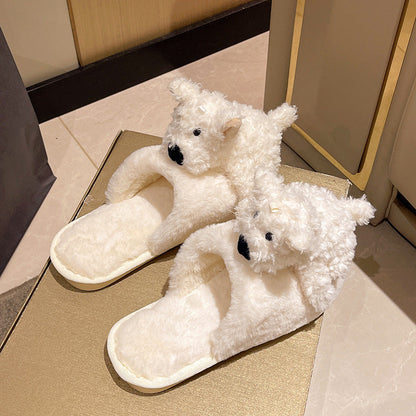 Katy – Fluffy Puppy Slippers in Cotton