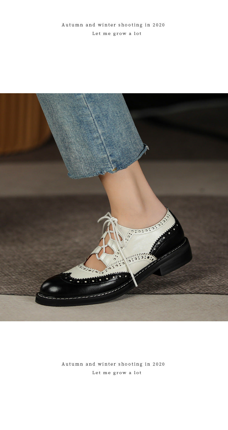 Marie – Stylish Women's Oxford Lace-Up Shoes in Vegan Leather with Color Combination