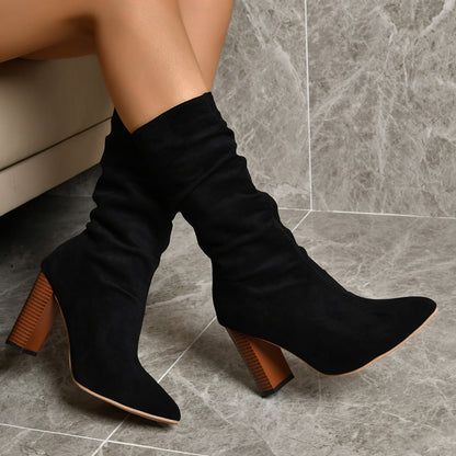 Sophie – Women's Boots with Pointed Toe and High Block Heel