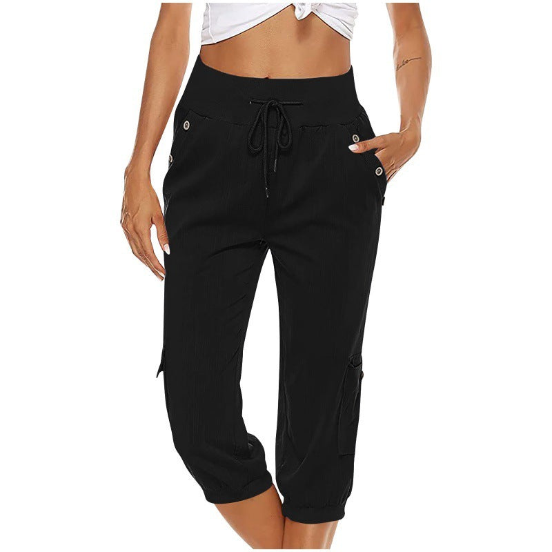 Alice – Stylish Women's Cargo Pants in Cotton and Linen