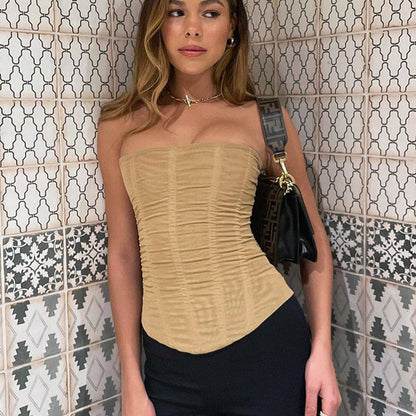 Mary – Sleeveless Mesh Tube Top for Women