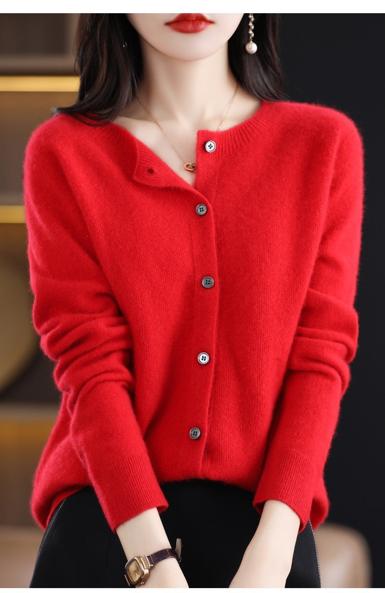 Kathleen – Merino Wool Cardigan with Cashmere