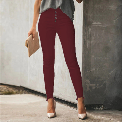 Leah – Casual Women's Solid Pants