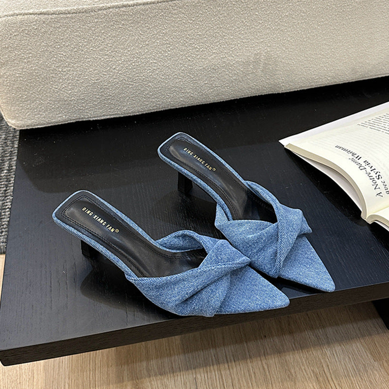Samantha – Open Denim High Heel Sandals