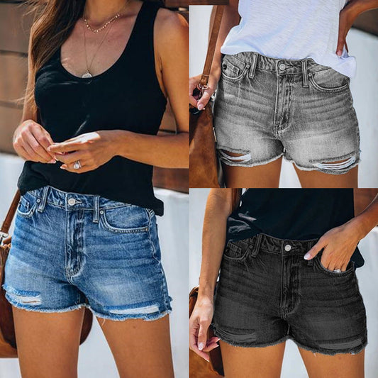 Joanne – Summer Denim Shorts with Fringes