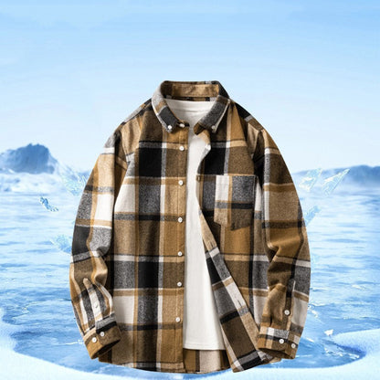 Leonard – Long Sleeve Men's Flannel Shirt with Plaid Pattern