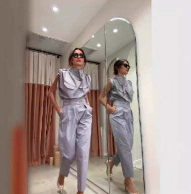 Brenda – Shoulder and Waist Shaping Blouse with Belt