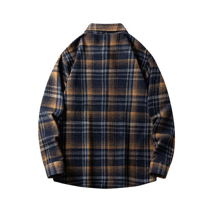 Leonard – Long Sleeve Men's Flannel Shirt with Plaid Pattern