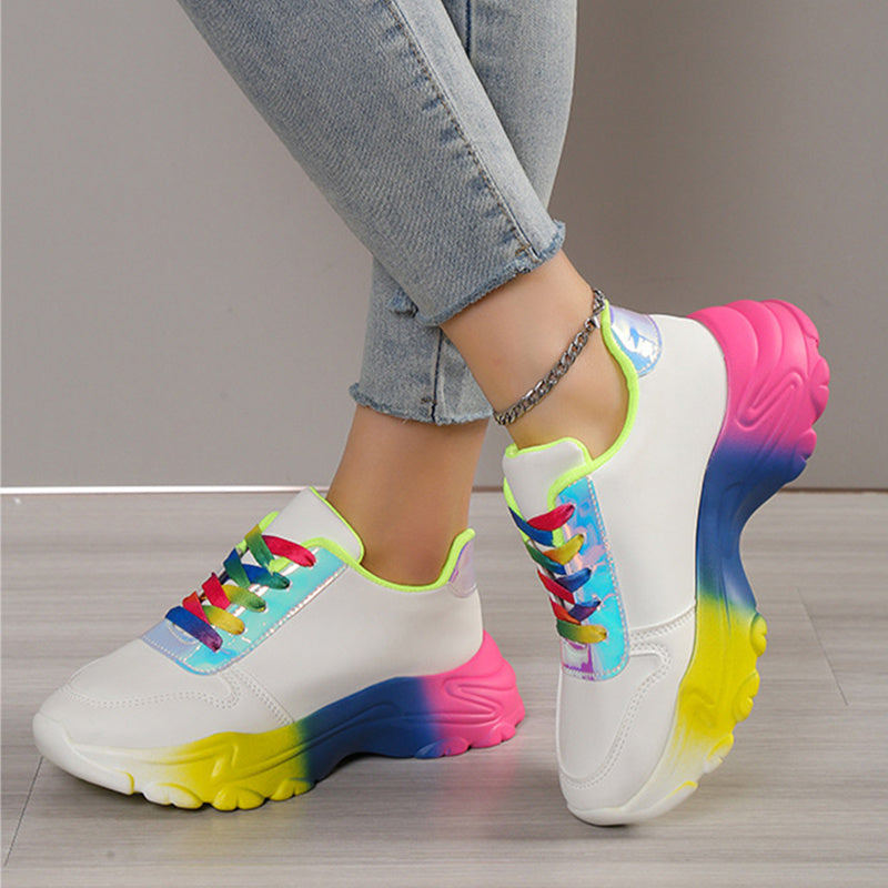 Andrea – Rainbow Women's Sneakers with Thick Sole