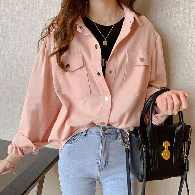 Clara – Fashionable Women's Blouse with Pockets and Long Sleeves